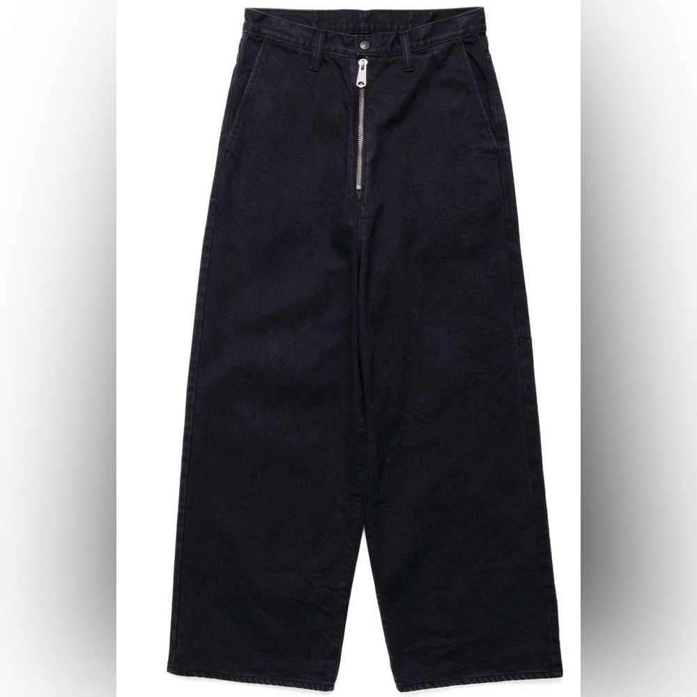 kapital 14oz denim zipper port baggy wide pants